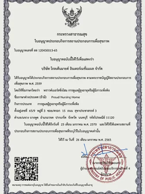 ใบอนุญาตเลขที่ สส 120430013-65